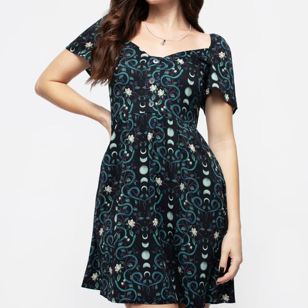 Disturbia Pythia Print Button Front Mini Dress NWT